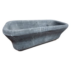 Black Marble Bathtub Carved from a Single Piece