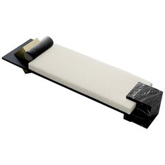 Black Marble, Black Steel, Brass & Boucle 113in Coexist Daybed Floor Model