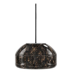 Lampada a sospensione in vetro soffiato e marmo nero – Lampada moderna e minimalista