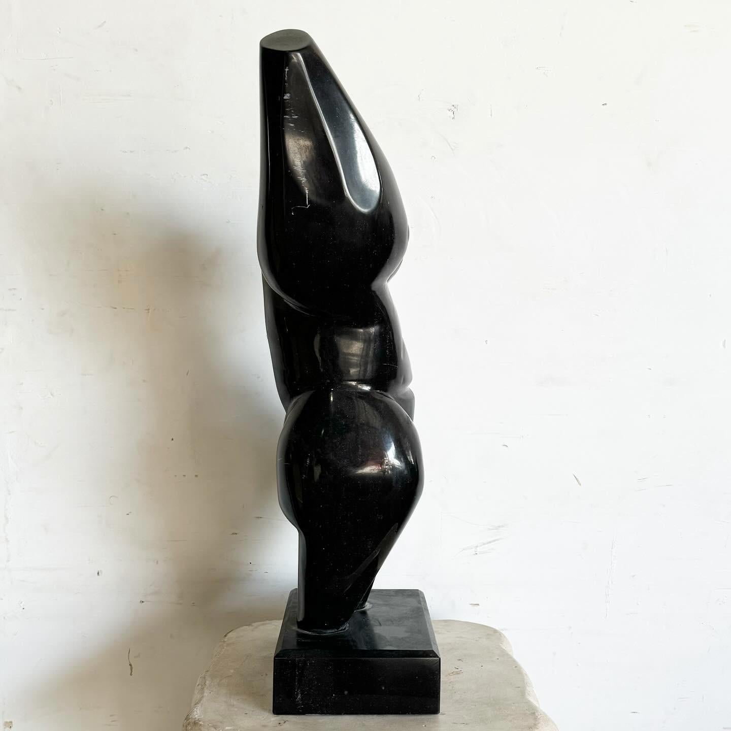 Black Marble Botero Torso Sculpture In Good Condition In Delray Beach, FL