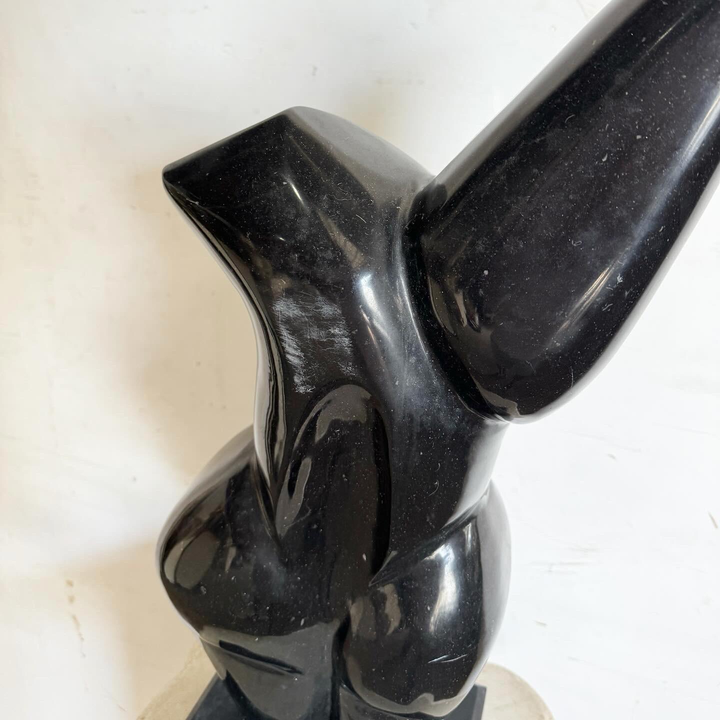 Black Marble Botero Torso Sculpture 1