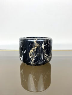 Ciotola in marmo nero di Tulli Zuccari, Italia, anni '80