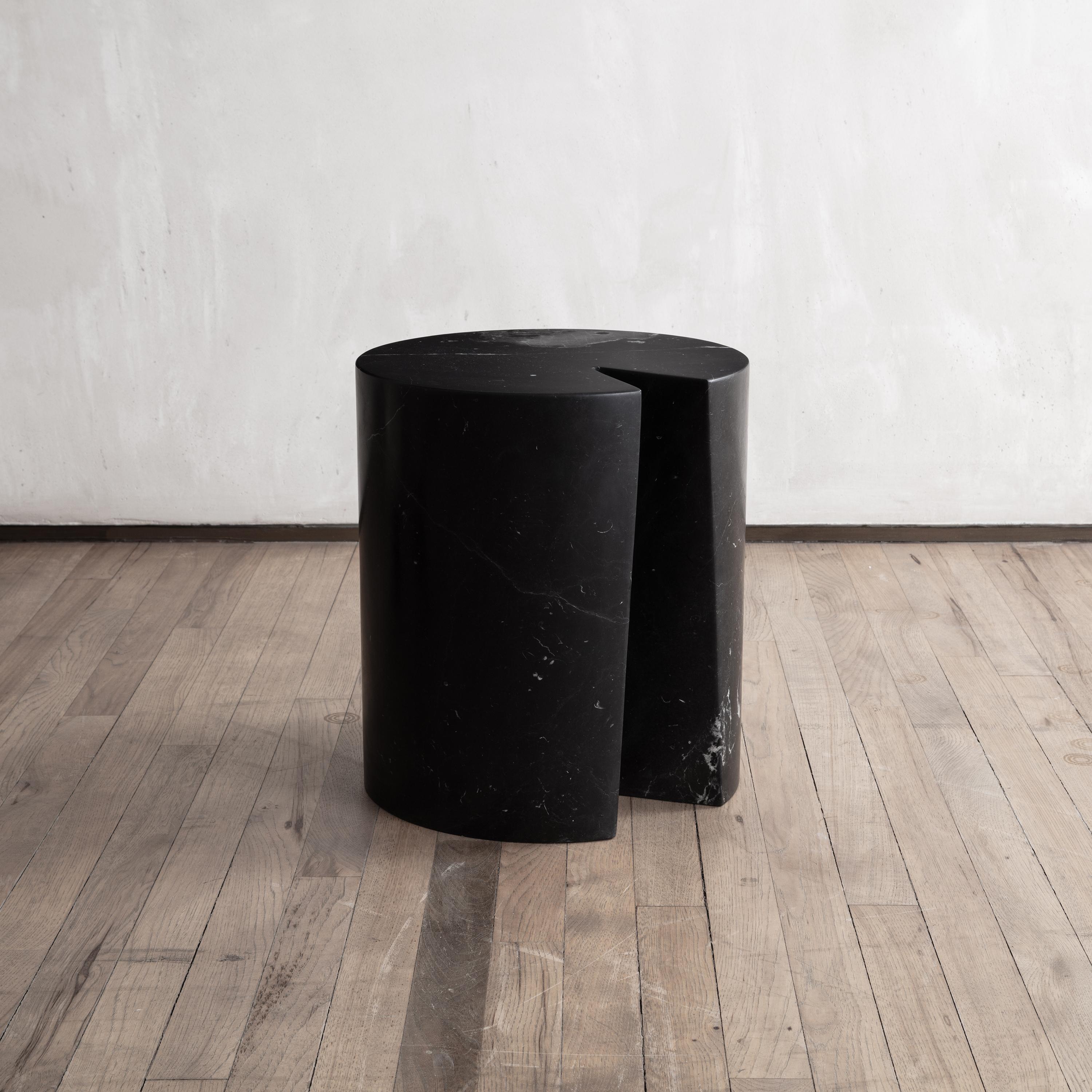 Modern Black Marble Bûche by Michel Amar For Sale