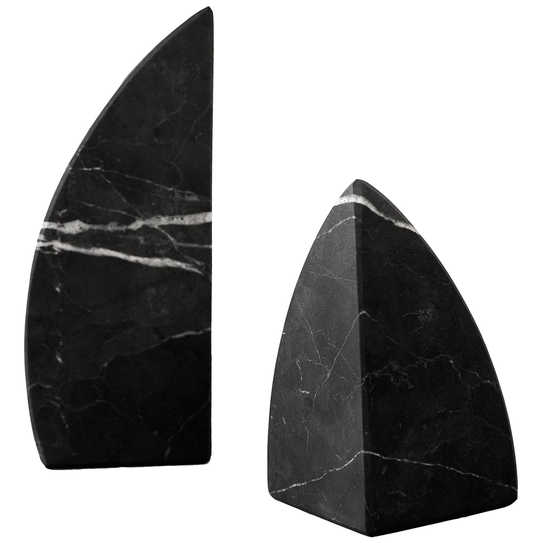 Black Marble Carved Bookend