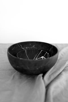 Black marble carved large Bowl