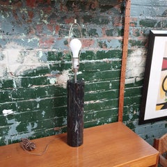 Black Marble Column Table Lamp by Robert Sonneman