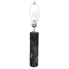 Black Marble Column Table Lamp by Robert Sonneman