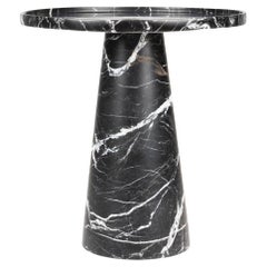 Black Marble Conic Side Table