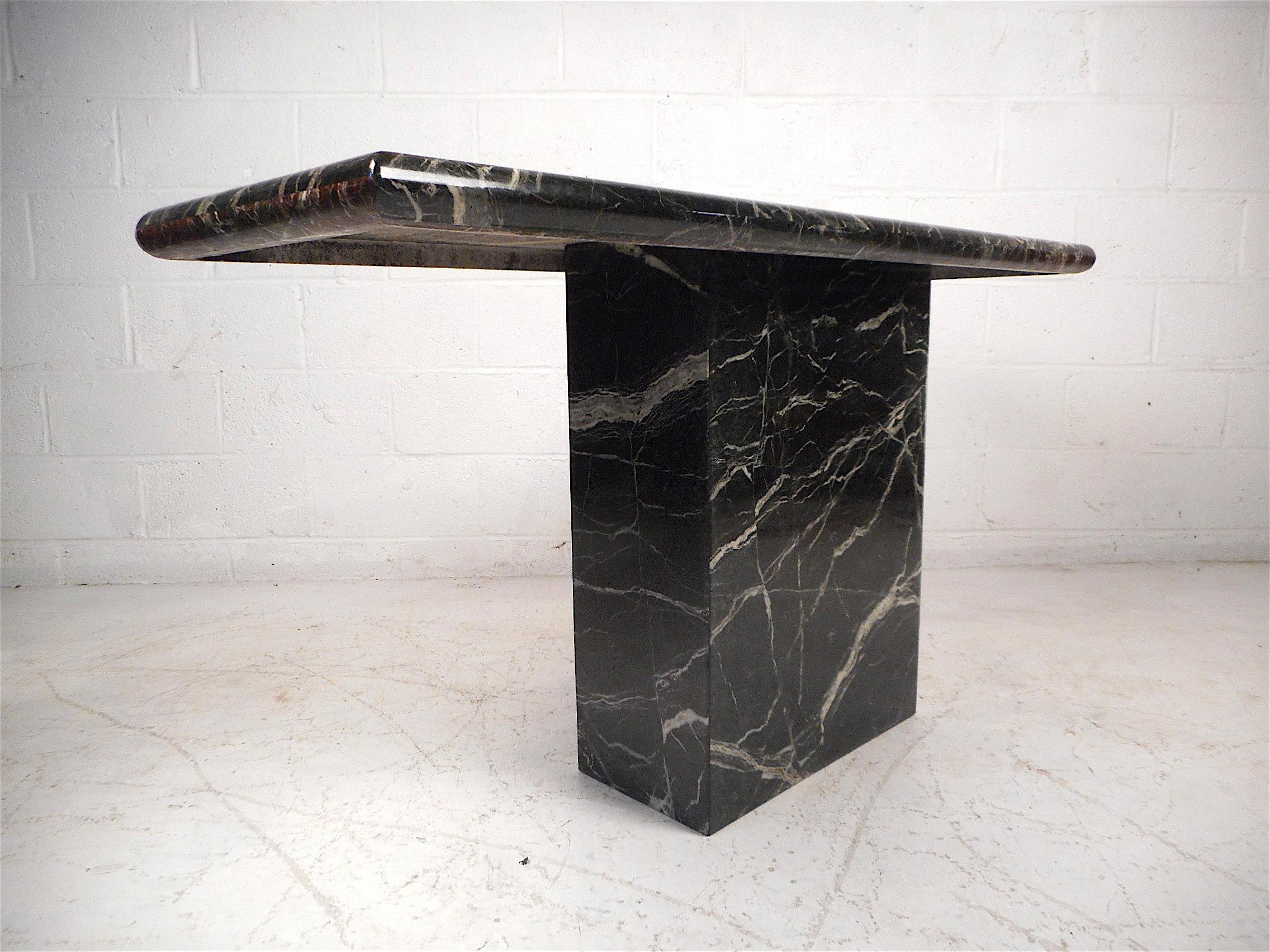 marble black console table
