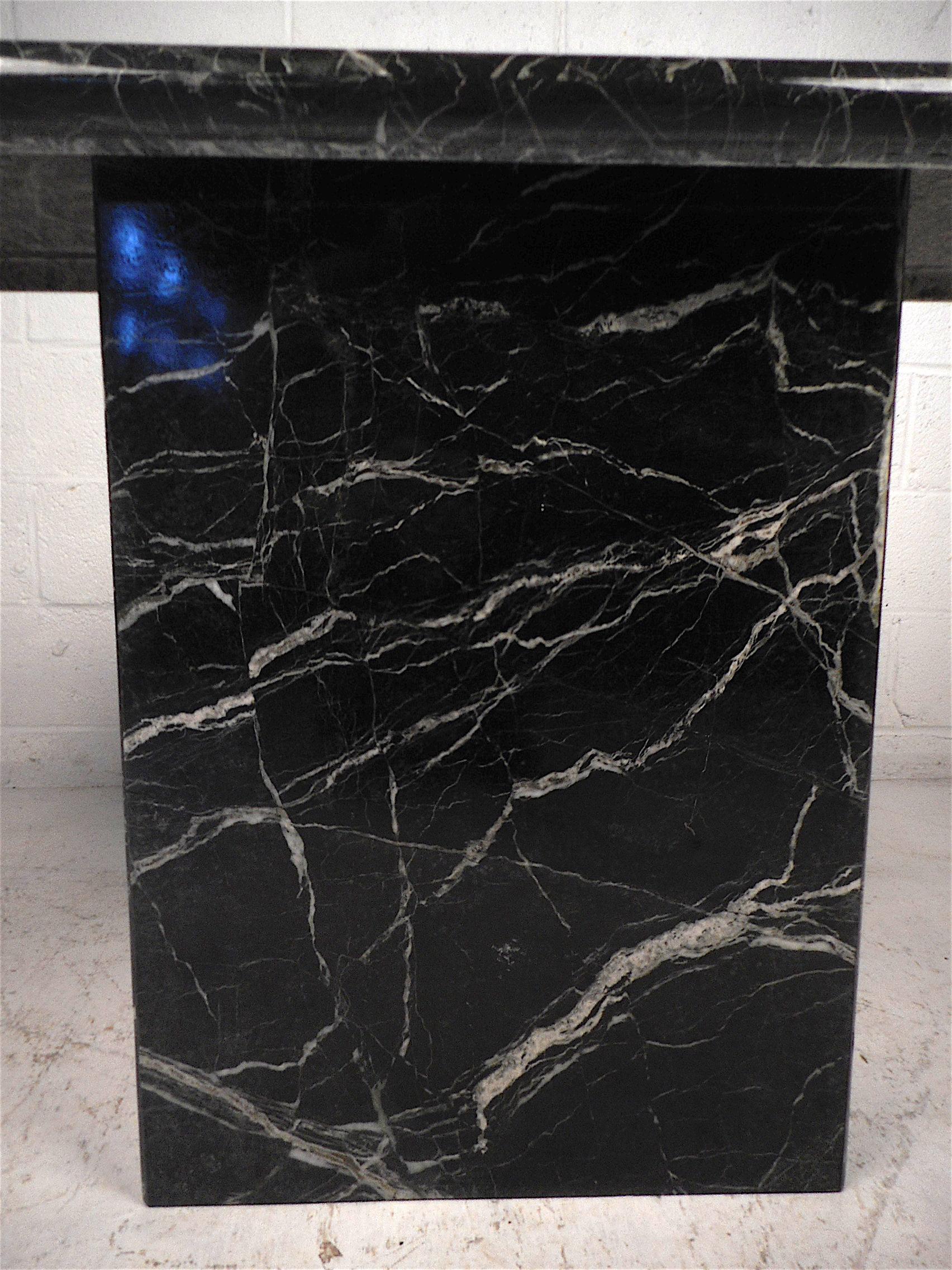 20th Century Black Marble Console Table
