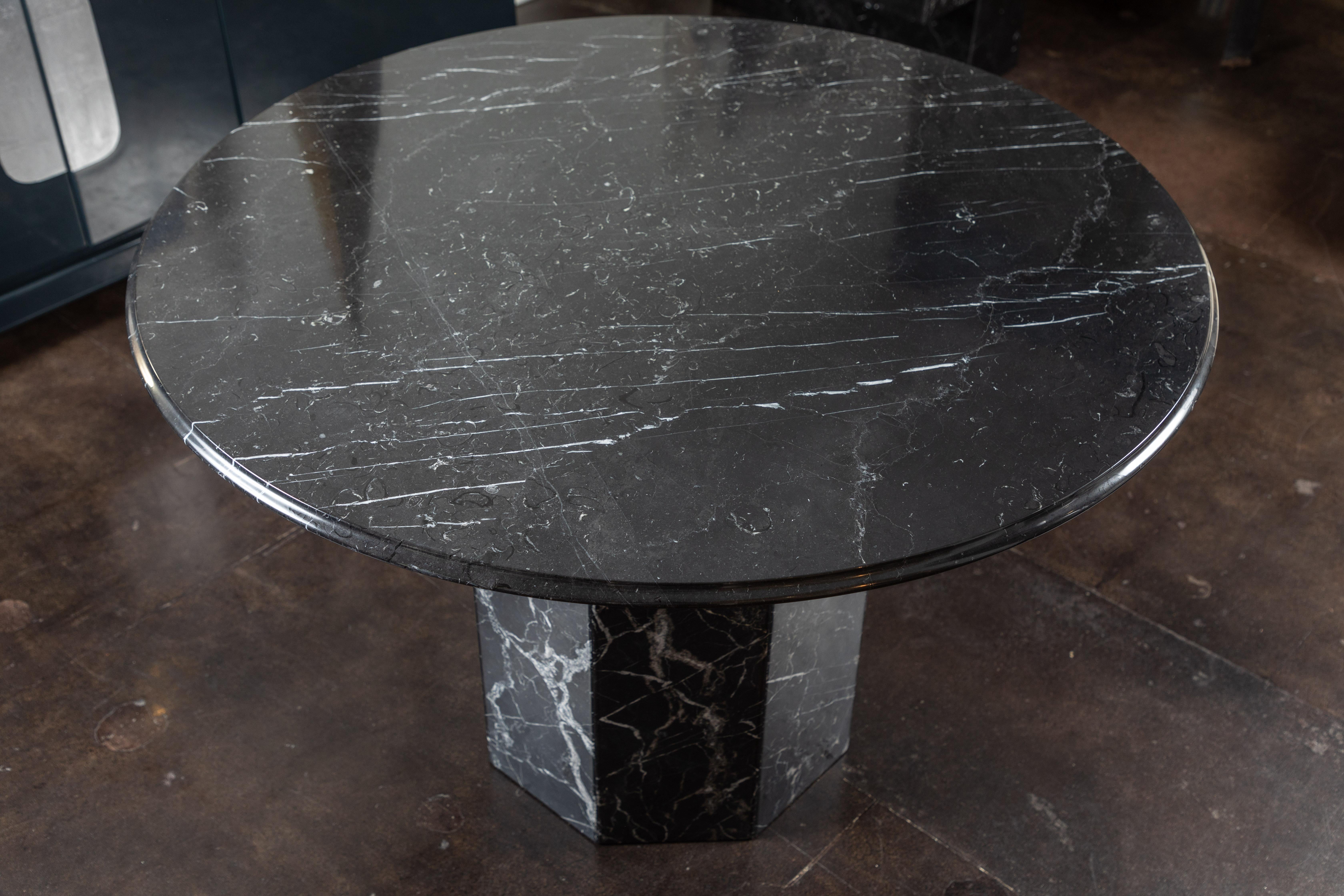 Black Marble Dining or Centre Table 2