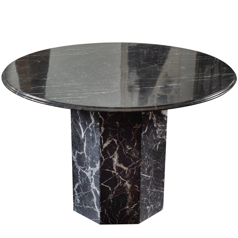Black Marble Dining or Centre Table at 1stDibs