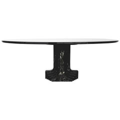 Black marble dining table by Carlo Scarpa