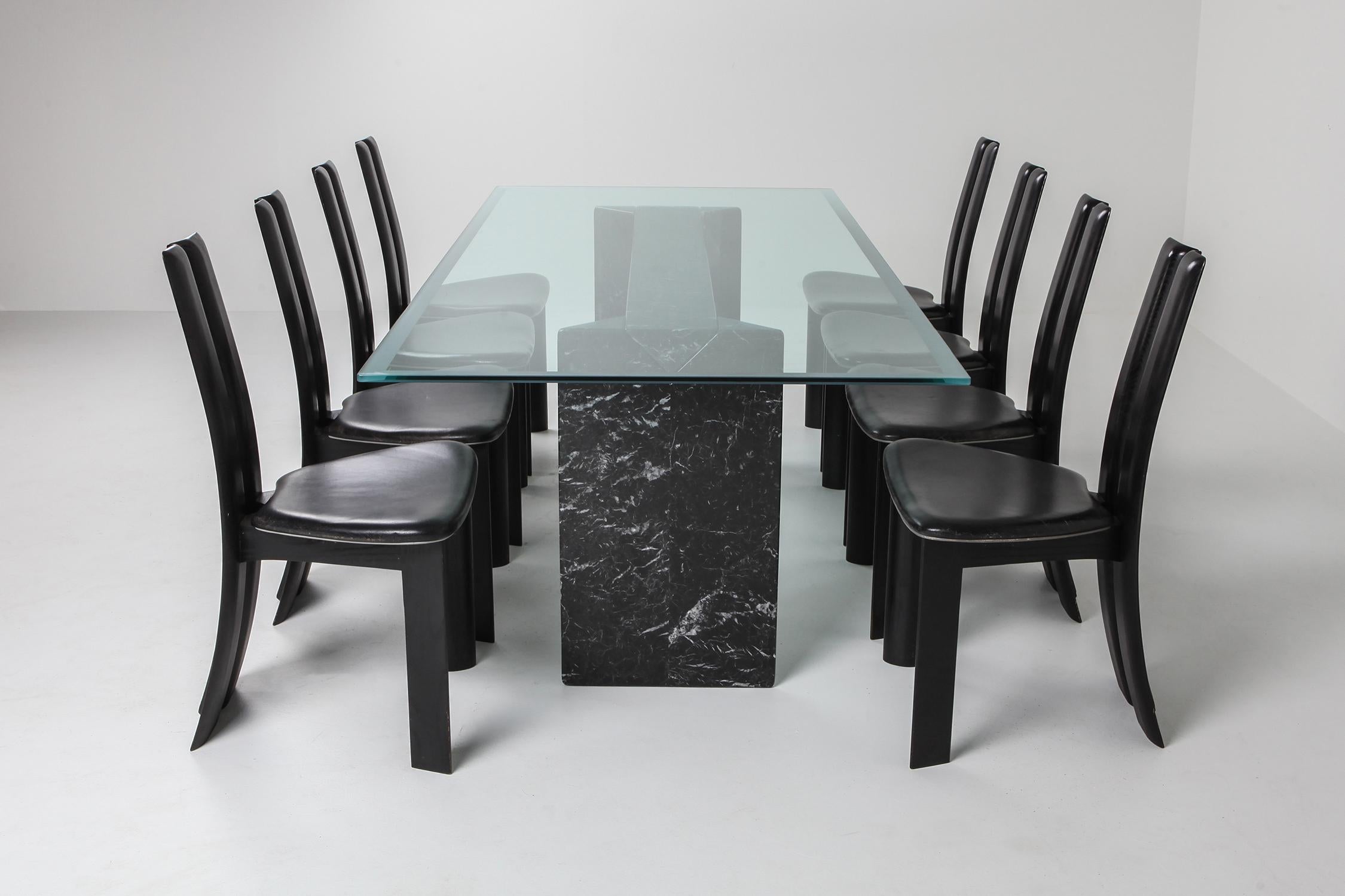Black Marble Dining Table by Lazzotti for Up&Up 3