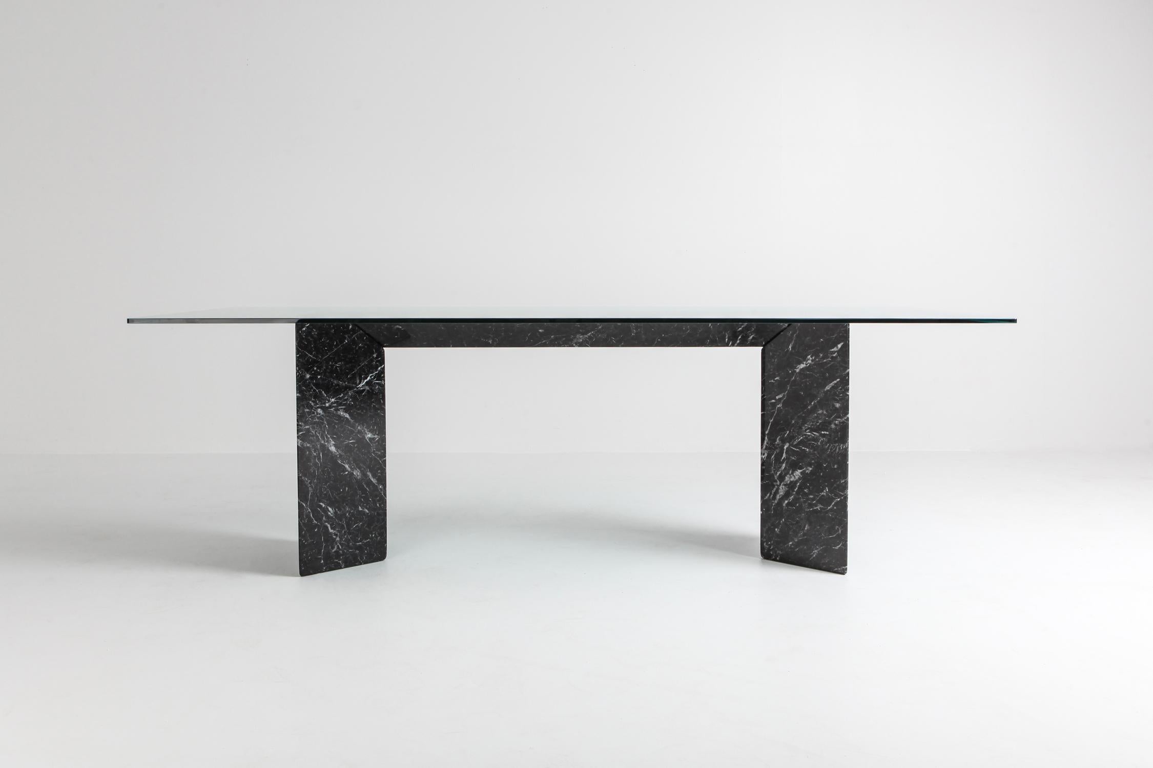 European Black Marble Dining Table by Lazzotti for Up&Up