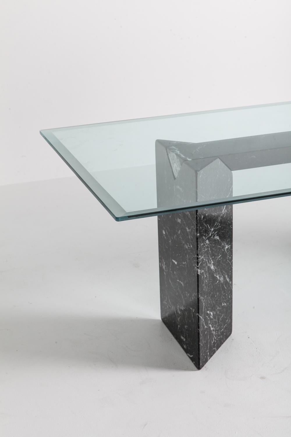 Black Marble Dining Table by Lazzotti for Up&Up In Excellent Condition In Antwerp, BE