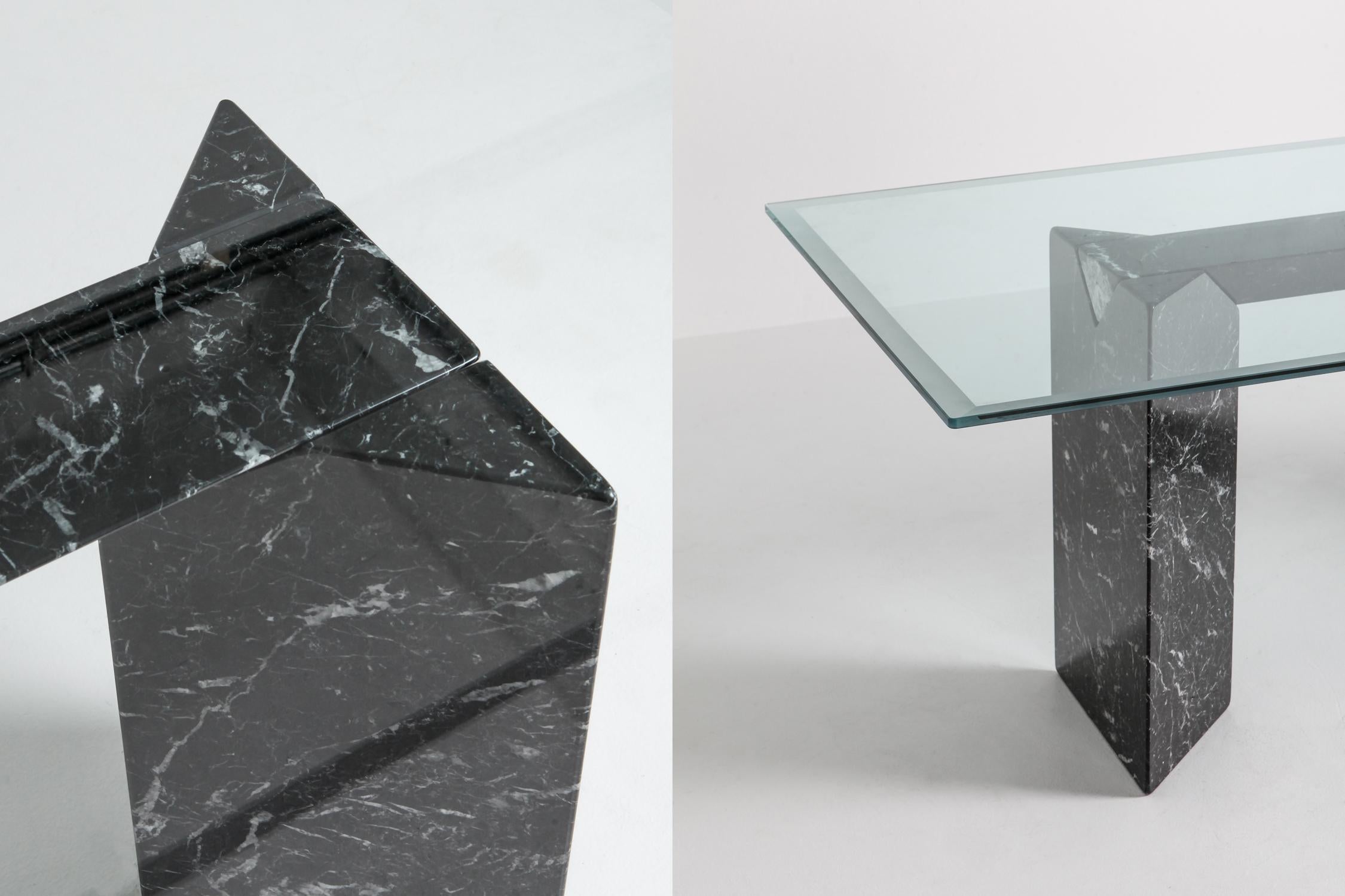 20th Century Black Marble Dining Table by Lazzotti for Up&Up