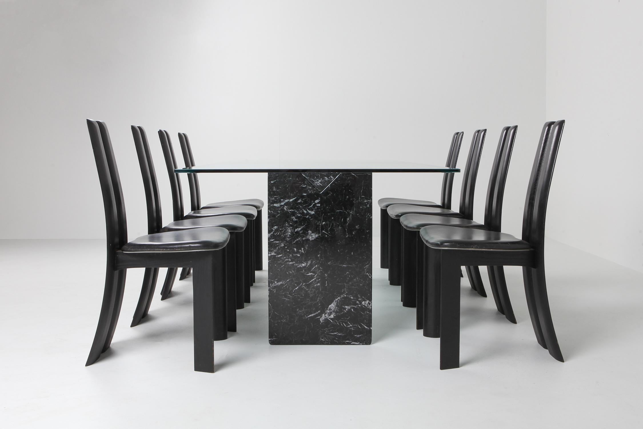 Black Marble Dining Table by Lazzotti for Up&Up 1