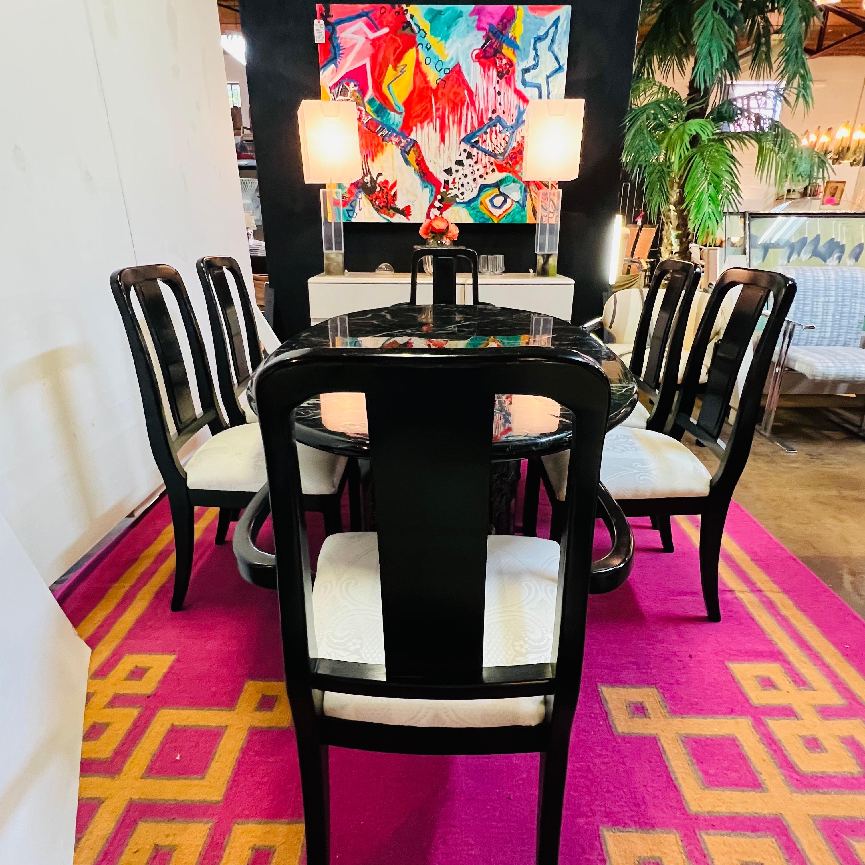 Black Marble Dining Table For Sale 6