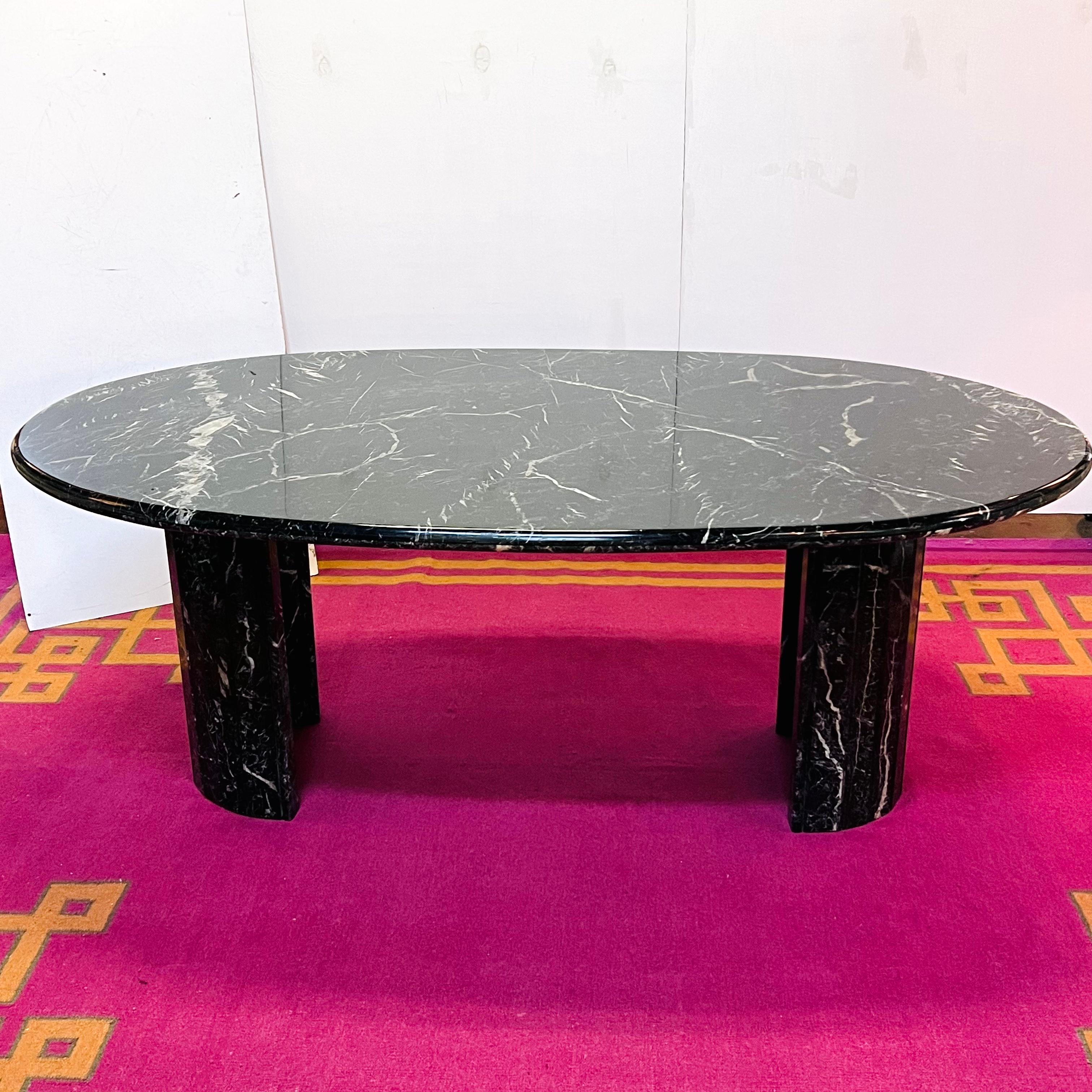 20th Century Black Marble Dining Table For Sale