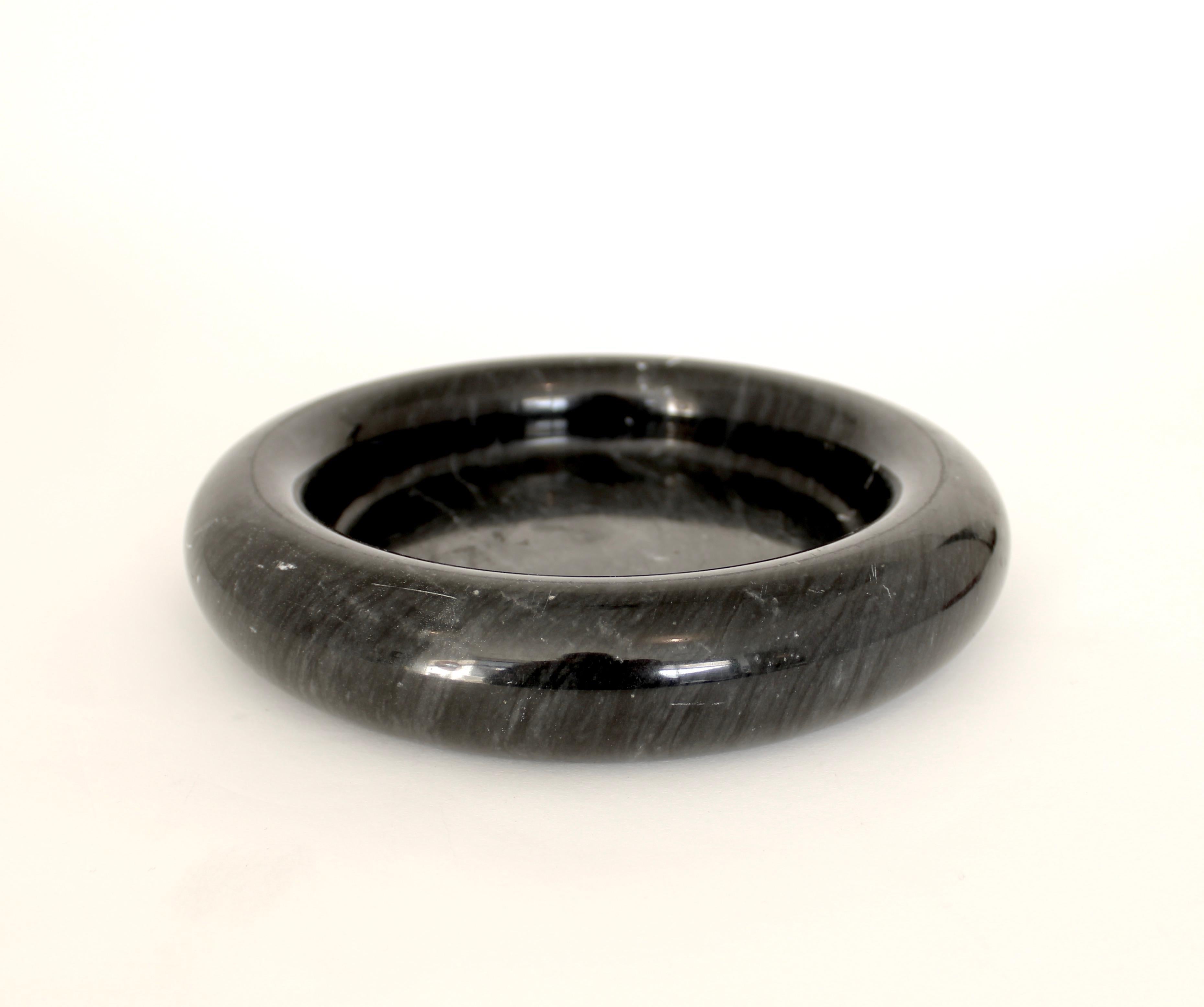 Italian Black Marble Dish or Vide Poche Egidio Di Rosa and Pier Alessandro Giusti Up&Up For Sale