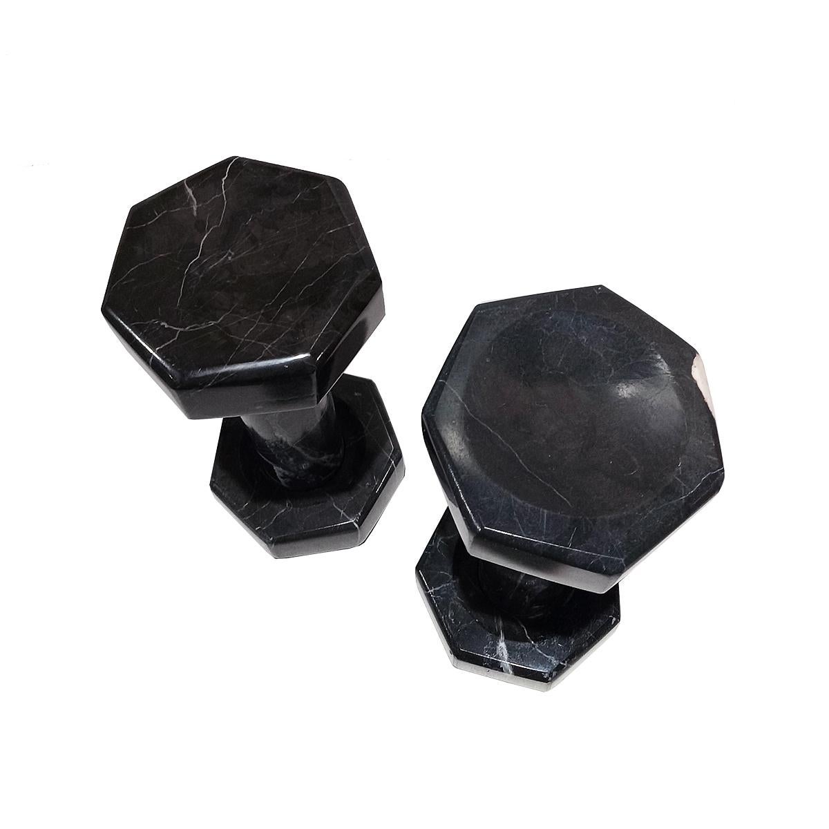 Dumbbell-Set aus schwarzem Marmor im Zustand „Hervorragend“ im Angebot in New York, NY