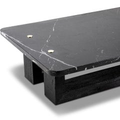 Black Marble, Ebonized Oak & Brass Jewel Coffee Table by Egg Designs