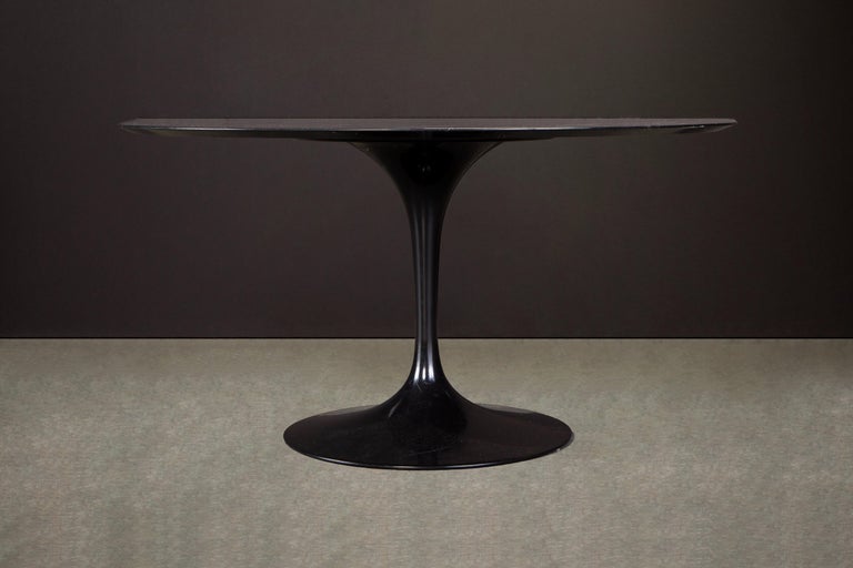 Black Marble Eero Saarinen for Knoll 'Tulip' Pedestal Dining Table, Signed For Sale 5