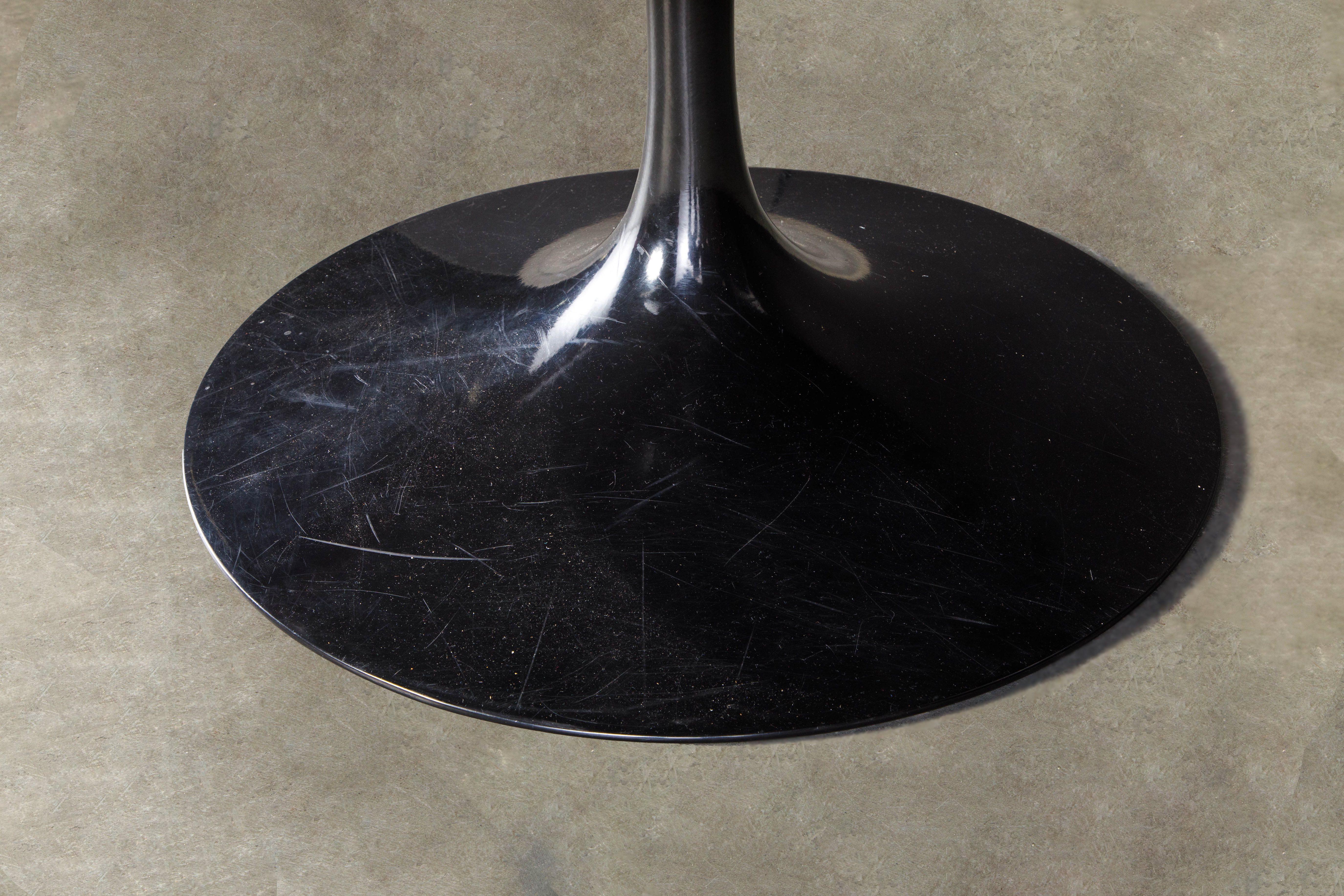 Black Marble Eero Saarinen for Knoll 'Tulip' Pedestal Dining Table, Signed 5