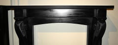 Black Marble Fireplace Mantel, 19th Century