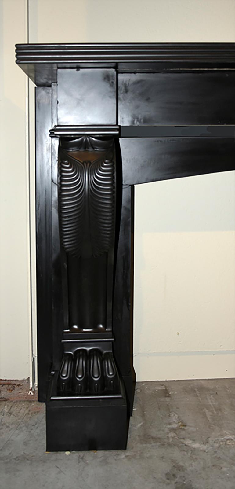 Black Marble Fireplace Mantel, 19th Century For Sale 1