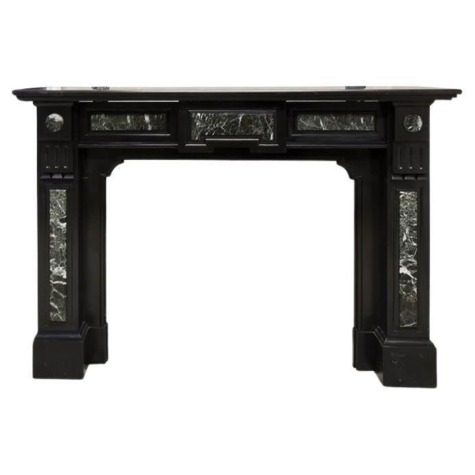 Black marble fireplace mantel 19th Century For Sale