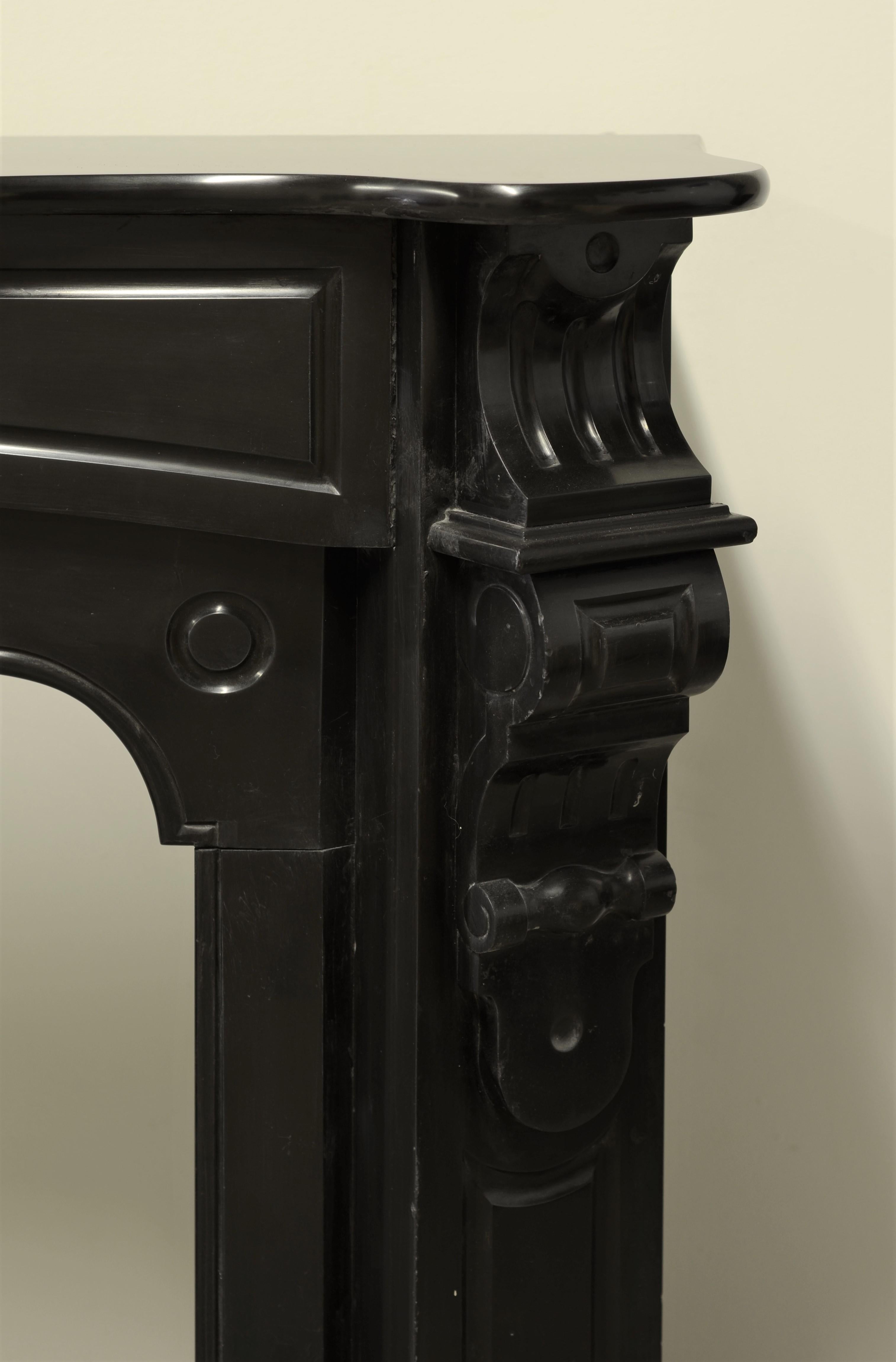 Belgian Black Marble Black Marble Fireplace Mantel