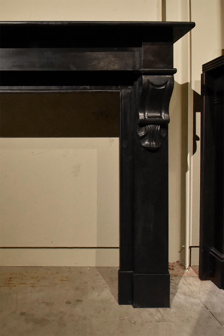 Black Marble Fireplace Mantel Piece, 19th Century In Good Condition In Udenhout, NL