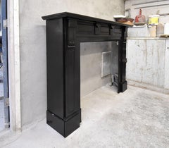19th Century Antique Black Marble Fireplace Surround