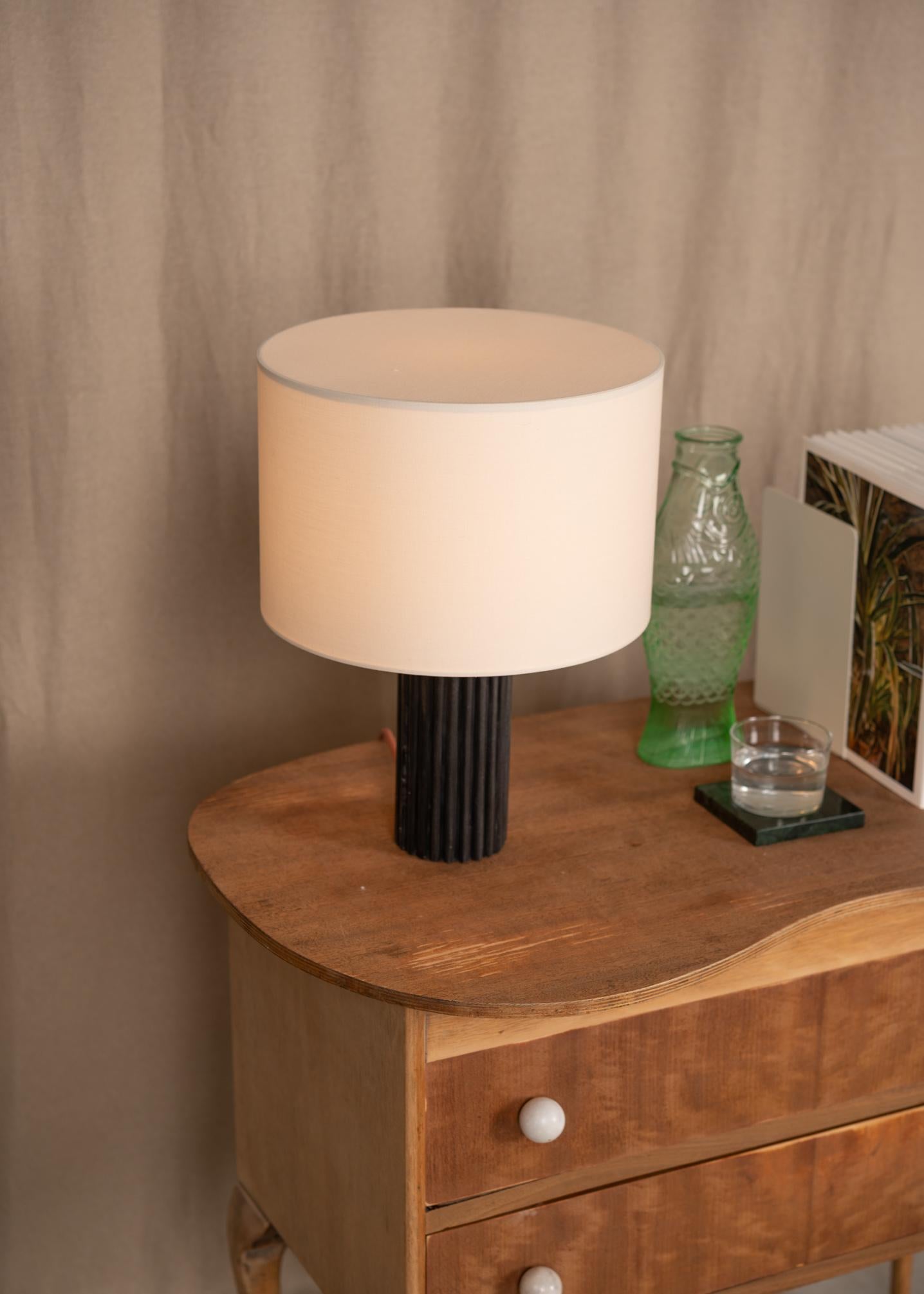 Other Black Marble Flutita Table Lamp by Simone & Marcel For Sale