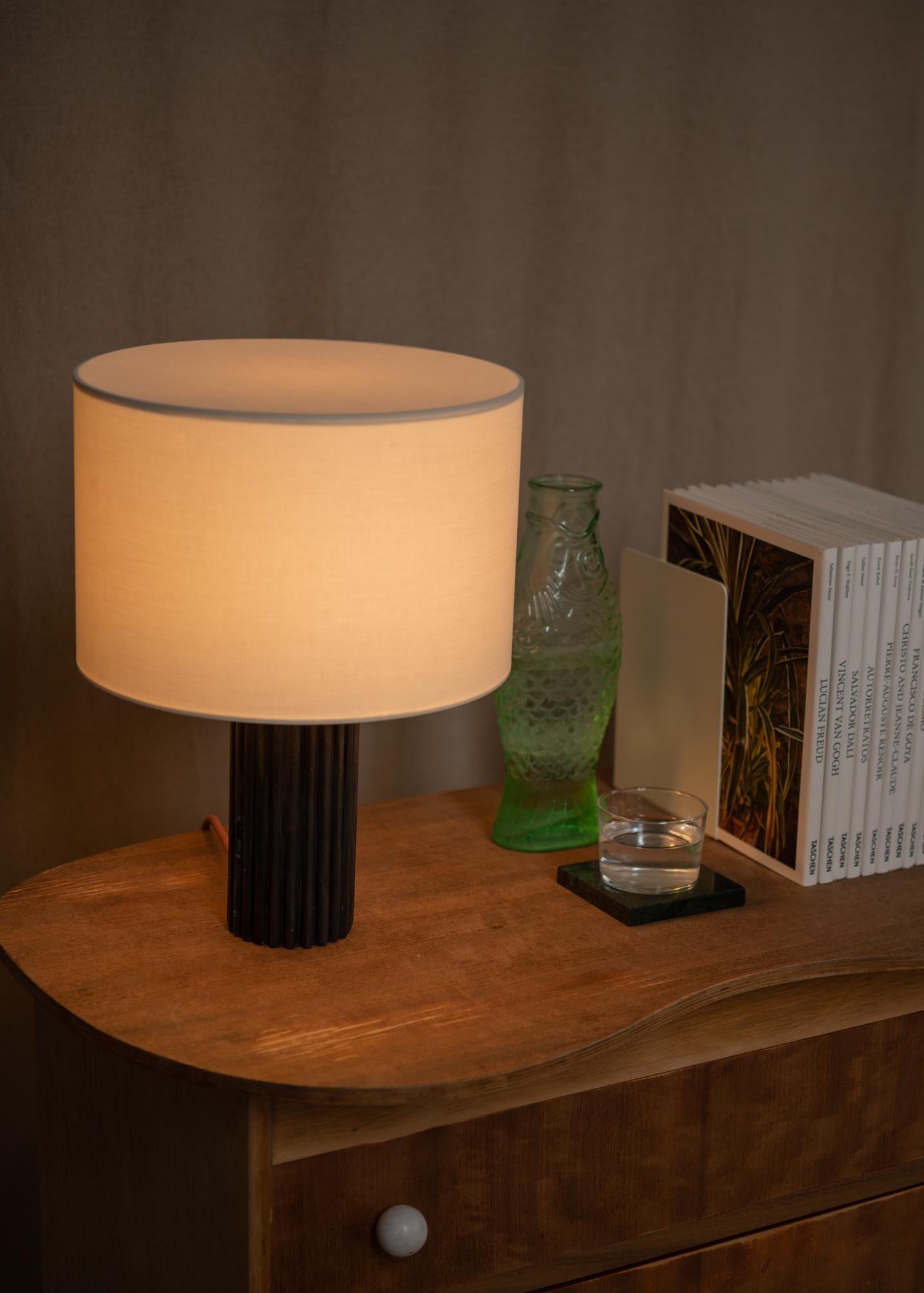 Black Marble Flutita Table Lamp by Simone & Marcel In New Condition For Sale In Geneve, CH