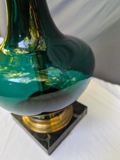 Black Marble Forrest Green Glass Table Lamp