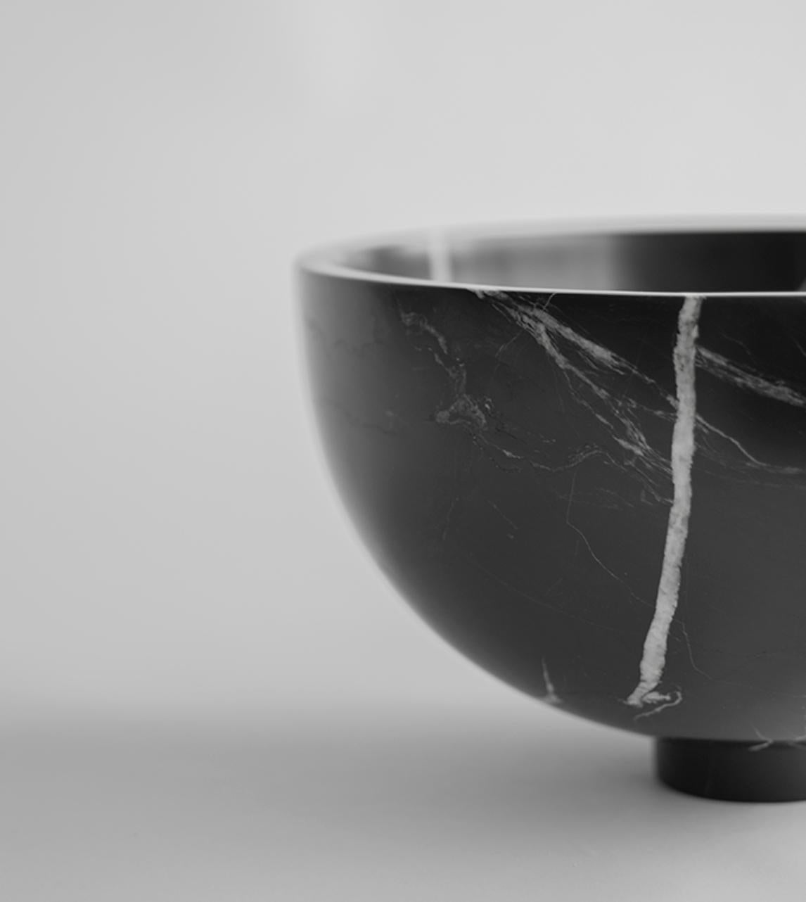 Modern Black Marble Fruit Bowl