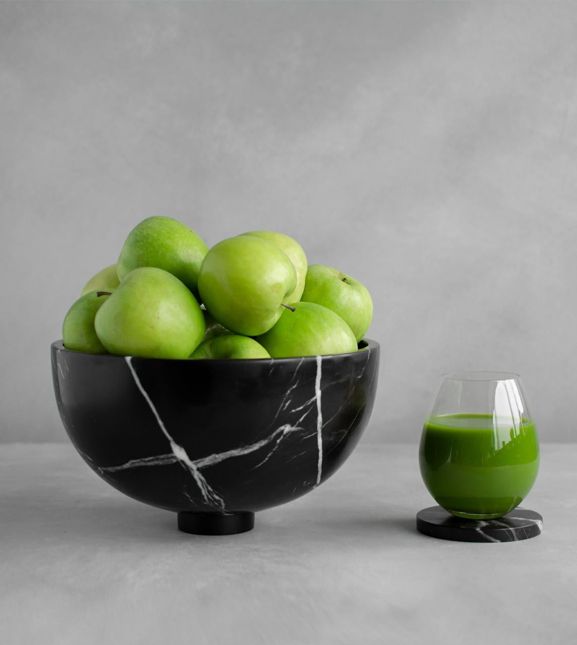 Turkish Black Marble Fruit Bowl For Sale