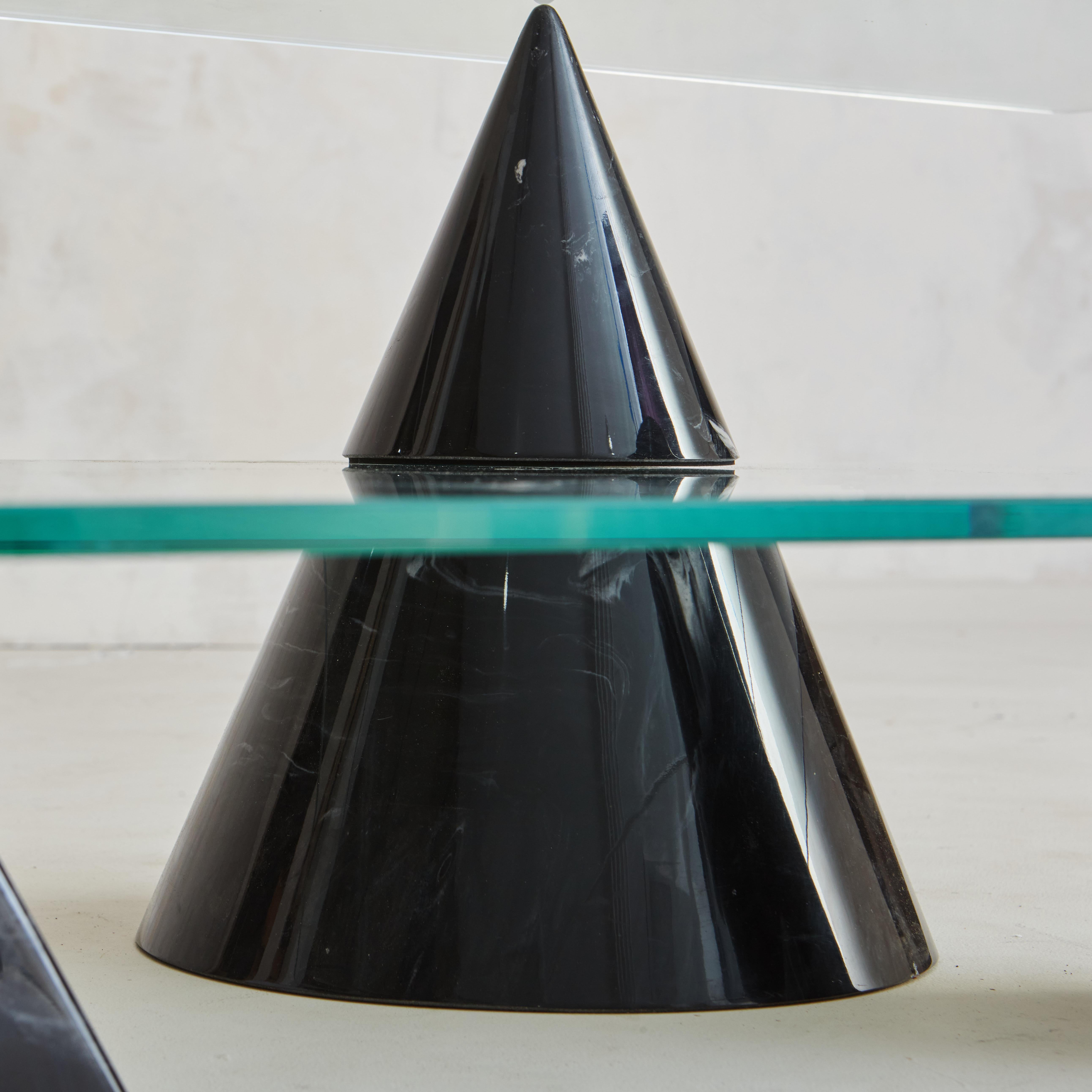 Late 20th Century Black Marble Geometric Shapes Coffee Table in the Style of Massimo Vignelli