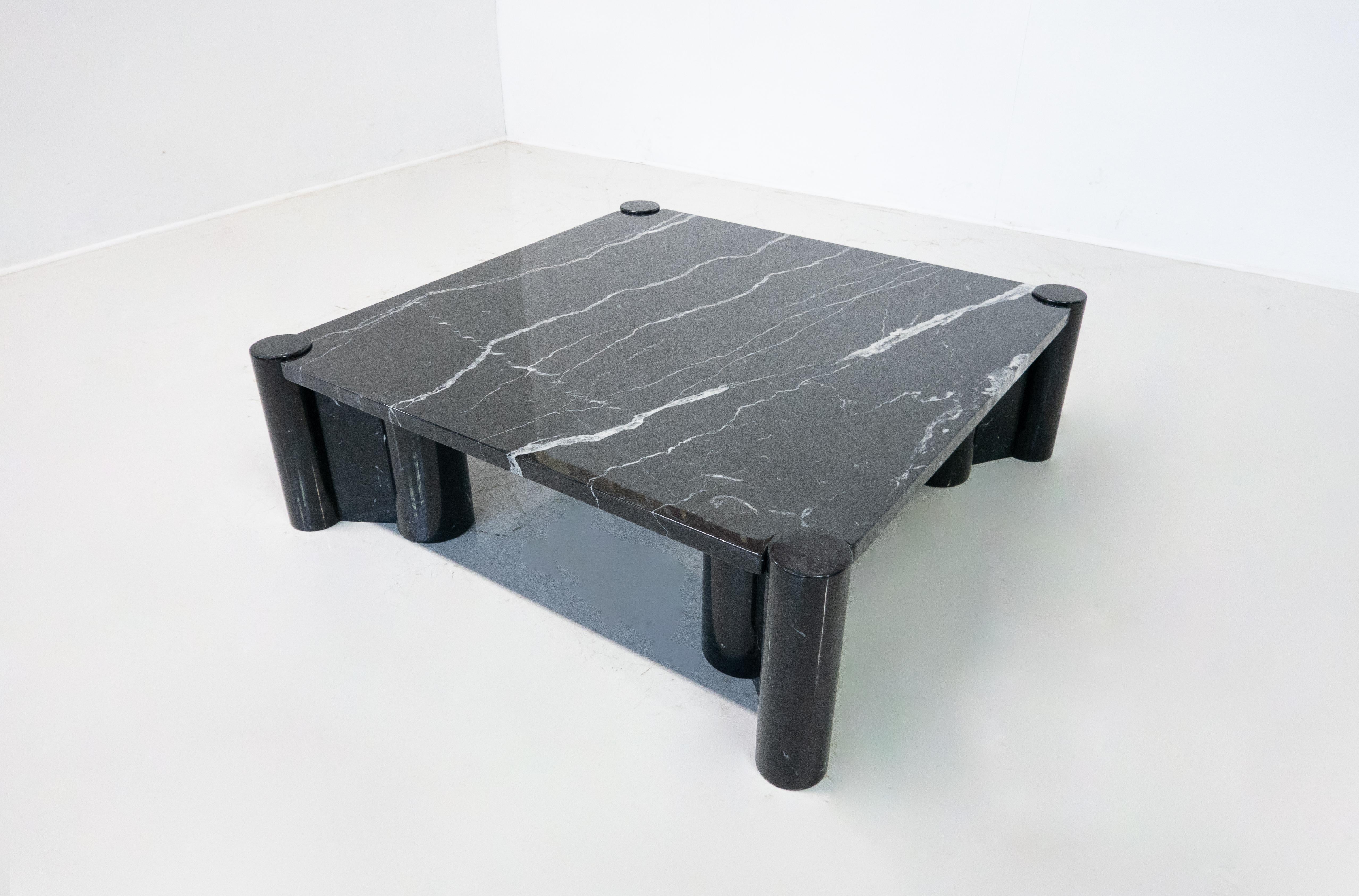 Black Carrara Marble Jumbo Coffee Table by Gae Aulenti for Knoll Inc, 1960s