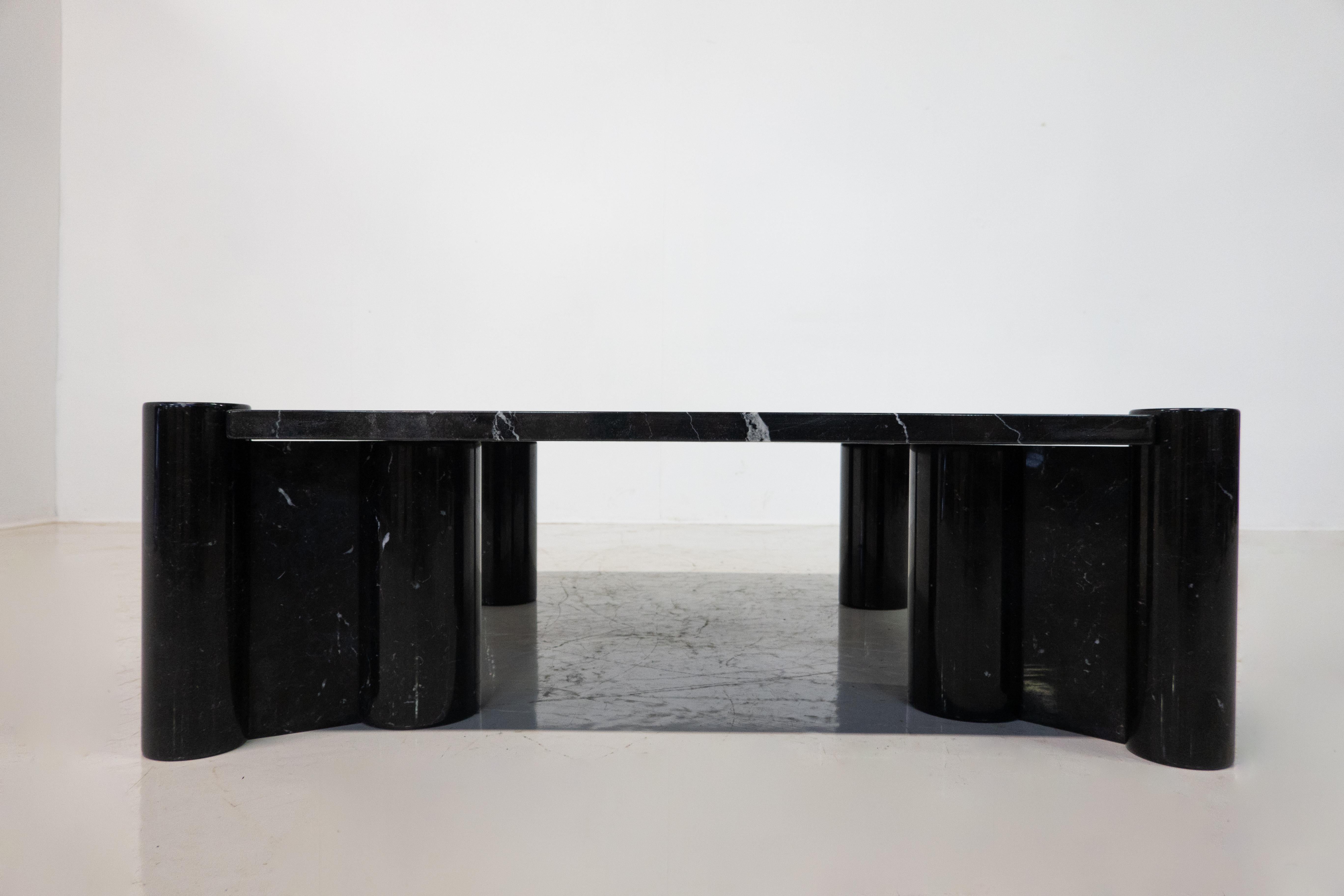 Italian Black Marble Jumbo Coffee Table by Gae Aulenti for Knoll Inc, 1960s For Sale