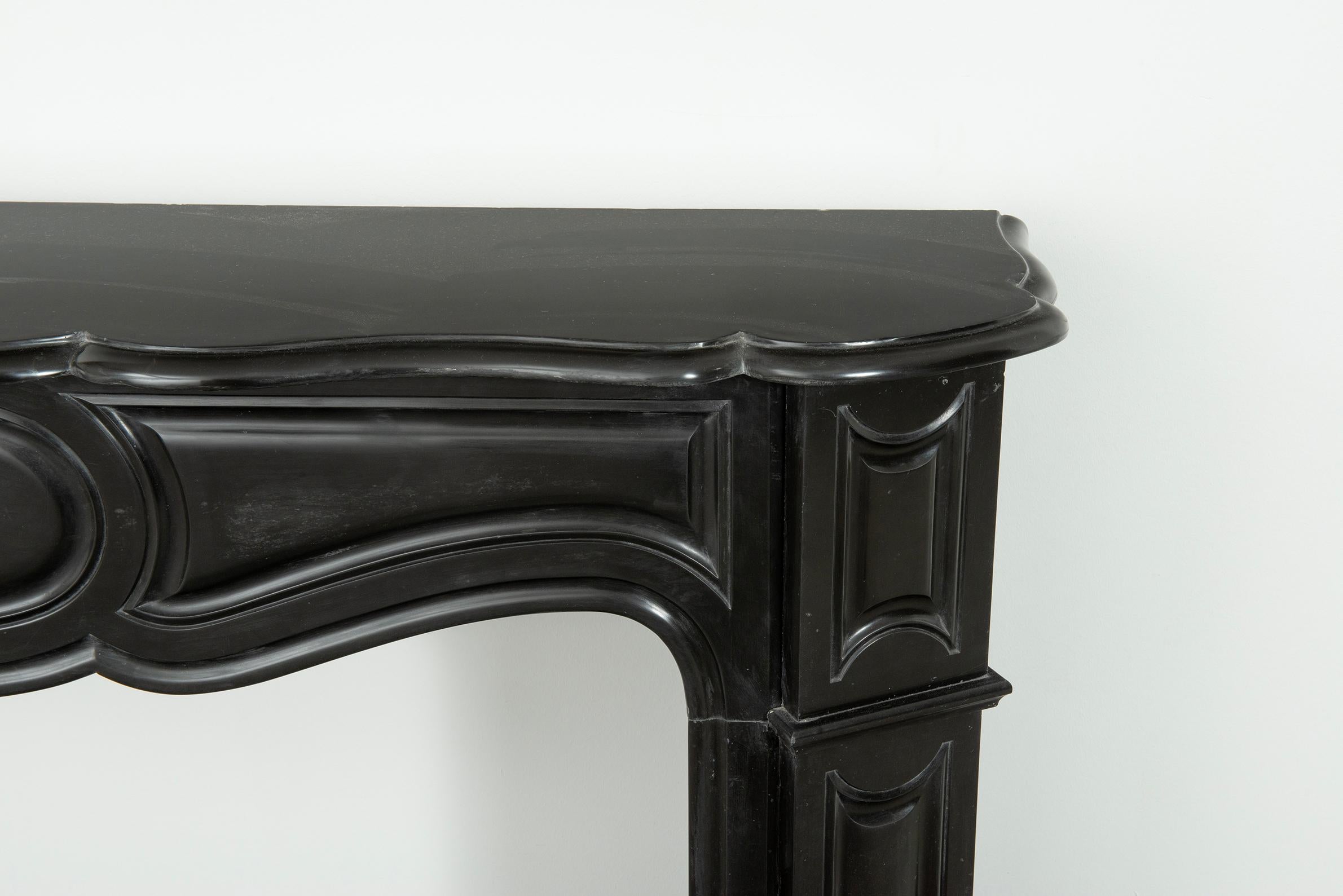 Black Marble Louis XV Fireplace Mantel For Sale 2