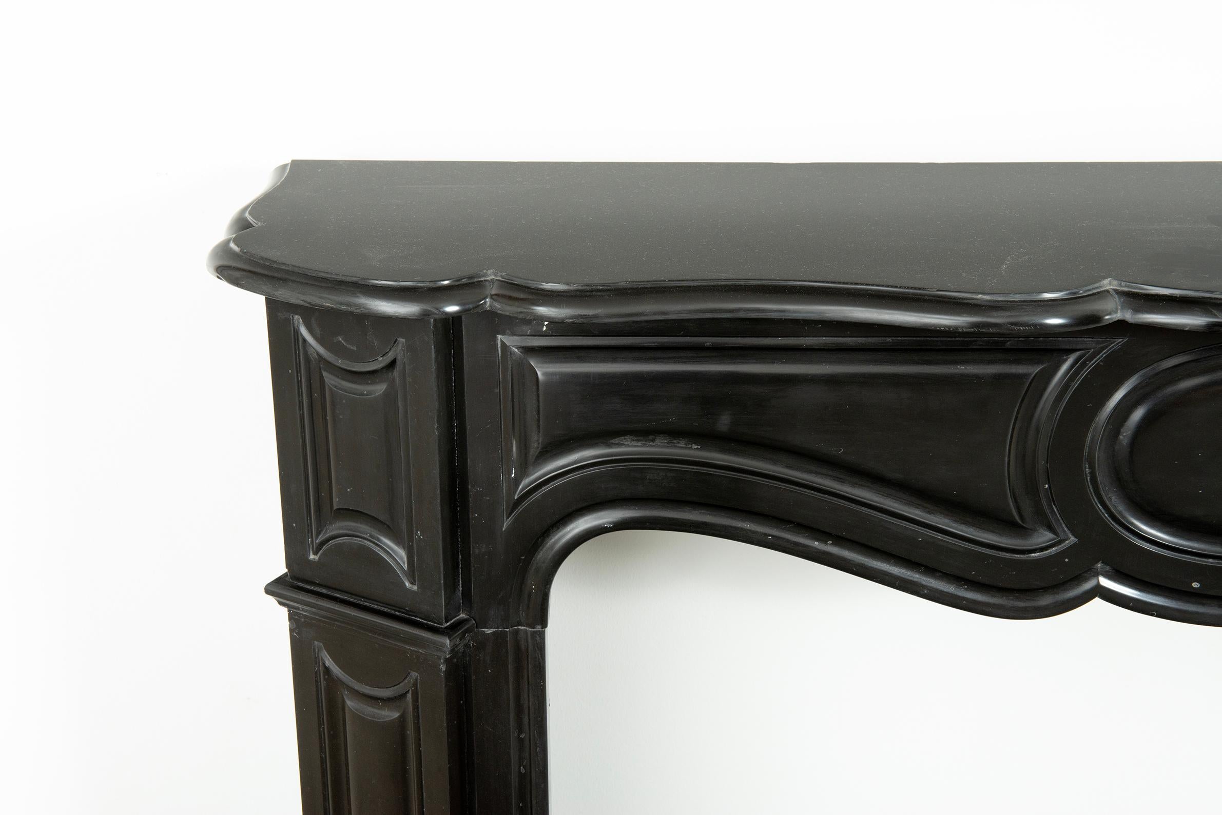 Black Marble Louis XV Fireplace Mantel For Sale 4