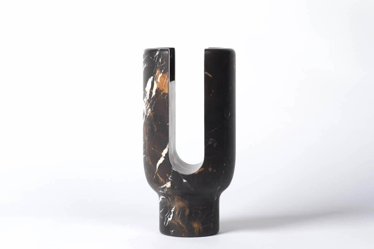 Black marble Lyra candleholder by Dan Yeffet
Dimensions: Ø 143 x H 275 mm
Materials: Marble 


Marble available:
Marquina
Grey St Laurent
Portoro
Paonazzo
Calacatta

Born in 1971 in Jerusalem, Israel. Studied Industrial Design at Bezalel