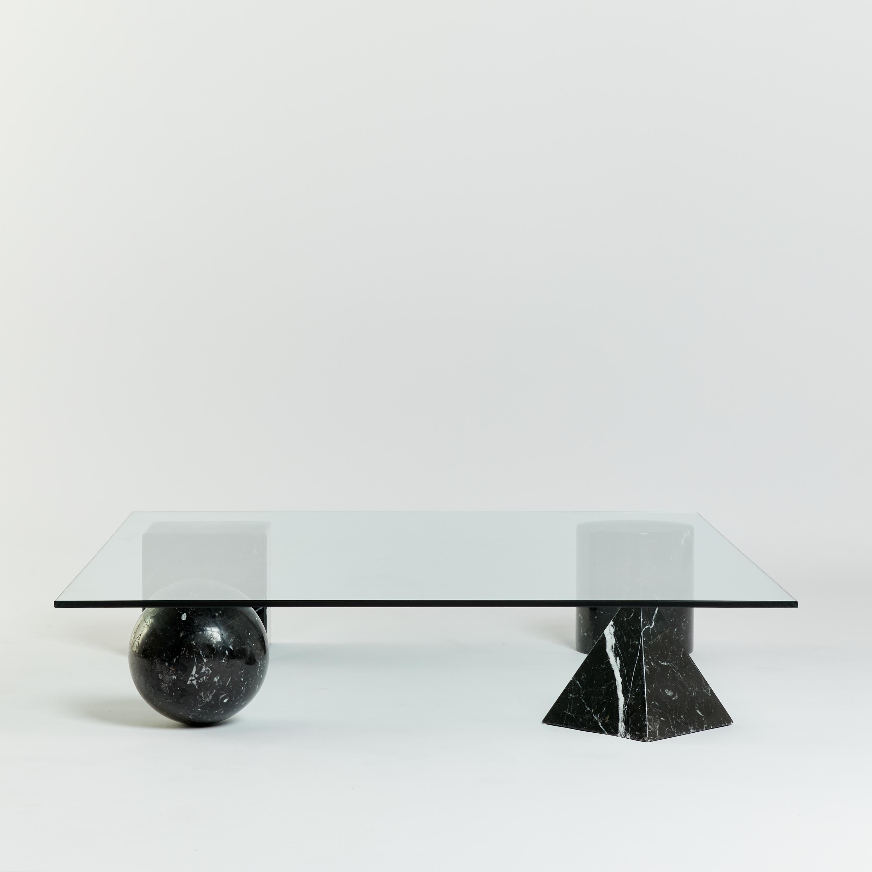 Post-Modern Black Marble Metafora Coffee Table by Massimo & Lella Vignelli for Casigliani