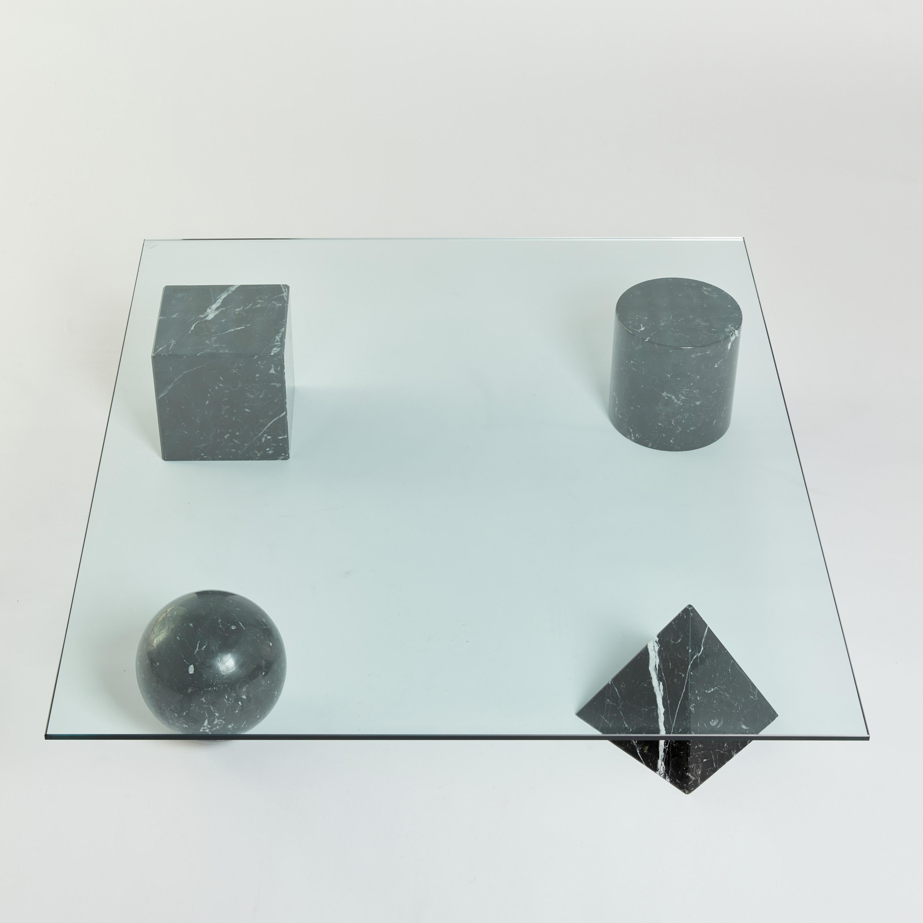 Black Marble Metafora Coffee Table by Massimo & Lella Vignelli for Casigliani 1