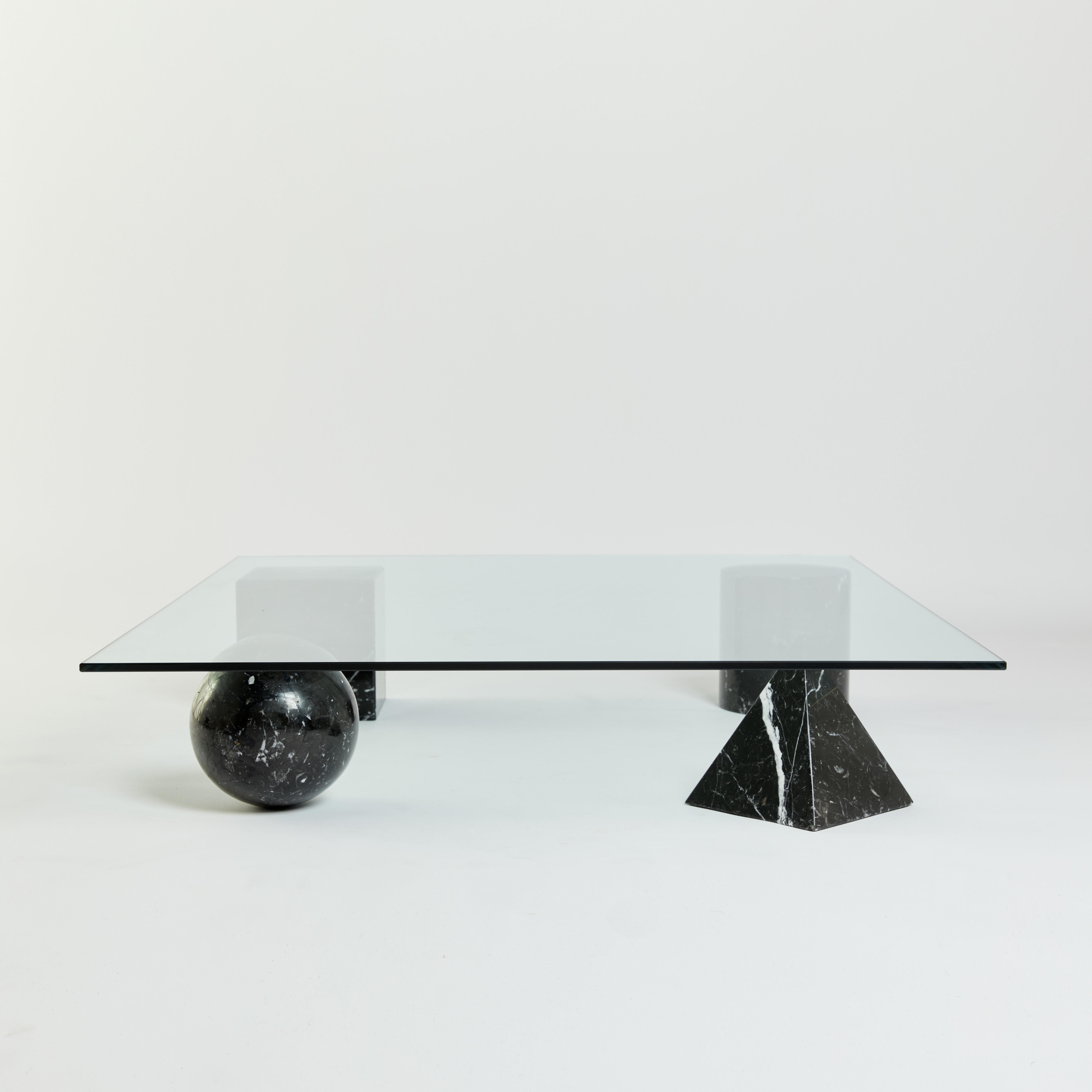 Black Marble Metafora Coffee Table by Massimo & Lella Vignelli for Casigliani 2