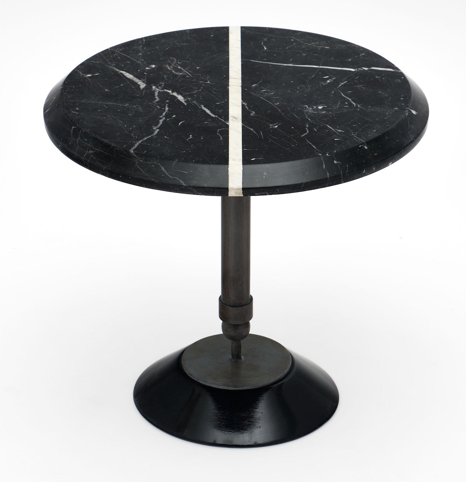 Mid-20th Century Black Marble Modernist Side Table